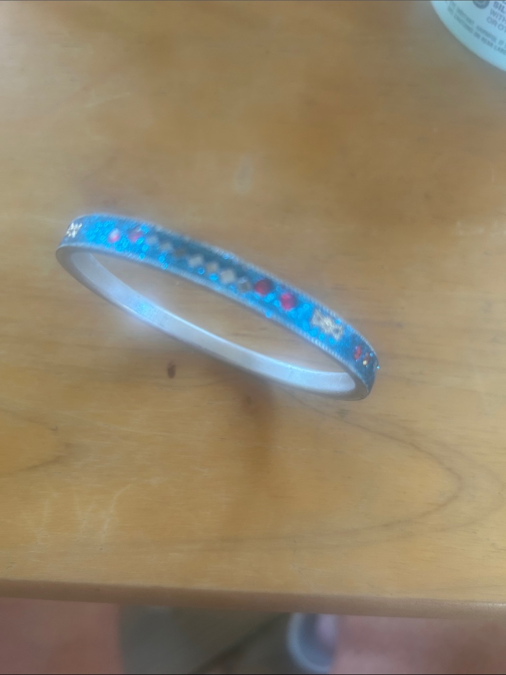 Blue Multi-Stone Bangle Bracelet